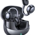 JOYROOM OE3 Clip-On Earbuds, Wireless Open Ear Earbuds Headphones with Auto L-R Recognition, Omni Tap Control, Immersive Sound, and Ultra-Light 4.9g Fit, Comfortable for Workouts and Daily Use(Black)