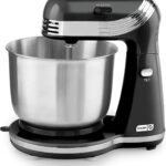 Dash Stand Mixer (Electric Mixer for Everyday Use): 6 Speed Stand Mixer with 3 qt Stainless Steel Mixing Bowl, Dough Hooks & Mixer Beaters for Dressings, Frosting, Meringues & More – Black