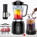 Grinder Blender and Food Processor for Kitchen, 4 Functions for Shakes and Smoothies, Meat Chopped,Dry Grinding & more With 800W 2 Speed Motor Electric Mixer Machine