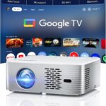 Google TV Projector 4K Support – CiBest Smart Projector with WiFi 6 and Bluetooth, Outdoor Movie Proyector Full-Sealed Optical Engine 3000 ANSI Home Ceiling Projector with Autofocus, Streaming Apps