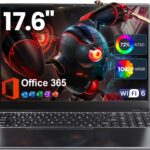 Laptop 17.6 inch, Laptop Computer with Office 365, 16GB DDR5 RAM, 640GB Storage, N95 CPU(Beat N5095), Backlit Keyboard, WiFi 6, Bluetooth 5.2, 1920 * 1200, 100% sRGB, for Students, Business