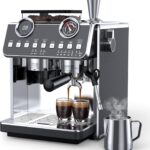 Espresso Machine with Grinder, 20 Bar Pressure Professional Coffee Maker with 30 Grinding Settings, 58mm Portafilte, Anti-scalding Milk Frother Steam Wand for Latte (IronGrey)