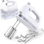 Lord Eagle Hand Mixer Electric 400W, 5 Speed handheld Mixer, 5 Stainless Steel Accessories for Baking Cake Egg Cream Food Beater, Turbo Boost/Self-Control Speed + Eject Button