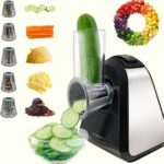 5 in 1 Electric Cheese Grater Salad Shooter Maker for Block Cheese Home Kitchen Electric Food Slicer Shredder Chopper Automatic Grater for Vegetables Cucumber Carrots Cabbage Nuts