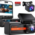 Dash Cam Front and Rear, 4K+1080P WiFi Mini Car Camera with App Control, 170° Wide Angle Dual Dashcam, Night Vision, 24H Parking Mode, Loop Recording, G-Sensor, 32GB Card Included, Support Up to 256GB