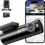AZDOME M300S 4K Ultra HD Dual Dash Cam Front and Rear, Free 64GB Card, Built-in WiFi GPS Voice Control Car Camera, Night Vision, ADAS, 24 Hours Parking Monitor, Loop Recording