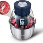 Electric Food Processor & Meat Grinder – 1.9 Qt Food Chopper with Pure Copper Motor, Dual-Layer Blades, Procesador de Alimentos Electrico