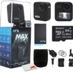 GoPro MAX 360 Waterproof Action Camera – Camera W/Touch Screen – Spherical 5.6K30 HD Video – 16.6MP 360 Photos – 1080p Live Streaming Stabilization – Cleaning Set + 64GB Memory Card and More.