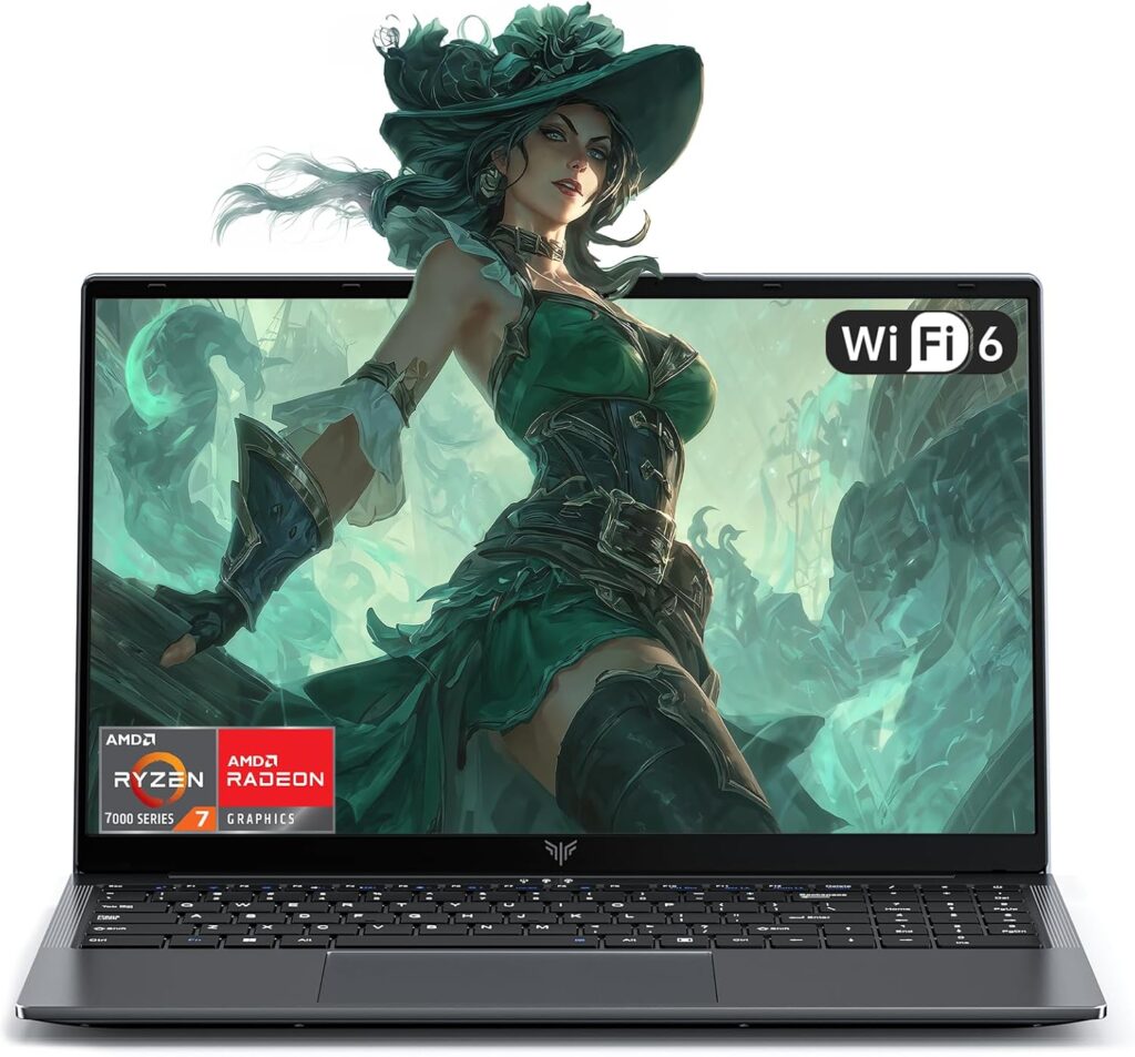 2025 Laptop with AMD Ryzen7(Up to 4.3GHZ,8C/16T),AMD Radeon Graphics,16GB DDR4 RAM 512GB SSD,WiFi 6,15.6 inch IPS Display,4800mAh Battery,Type-C,Micro SD,Webcam,Windows 11 Slim Laptop Computers