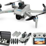 Drone with Camera for Adults 4K, Upgraded 4.5inch LCD RC Screen, GPS Quadcopter Brushless Motor, Auto Return, Follow Me, Waypoint Fly, Optical Flow, Visual Tracking,60 Mins Flight, Foldable 5G Transmission FPV Quadcopter for Beginners