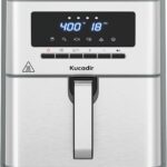 Air Fryer 10 Quart, Large Air Fryer for Families, 6 Cooking Functions AirFryer, 400°F Temp Controls in 5° Increments, Ceramic Coated Nonstick Basket and Crisper Plate, Dishwasher-Safe, 1700W, Grey