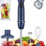 Immersion Blender Handheld 5 in 1 Hand Blender, 1000W Hand Mixer Stick, BPA-Free 12 Speed Handheld Blender 304 Stainless, Beaker, Chopper, Whisk and Milk Frother, Soup, Smoothies, Baby Food, Sauce