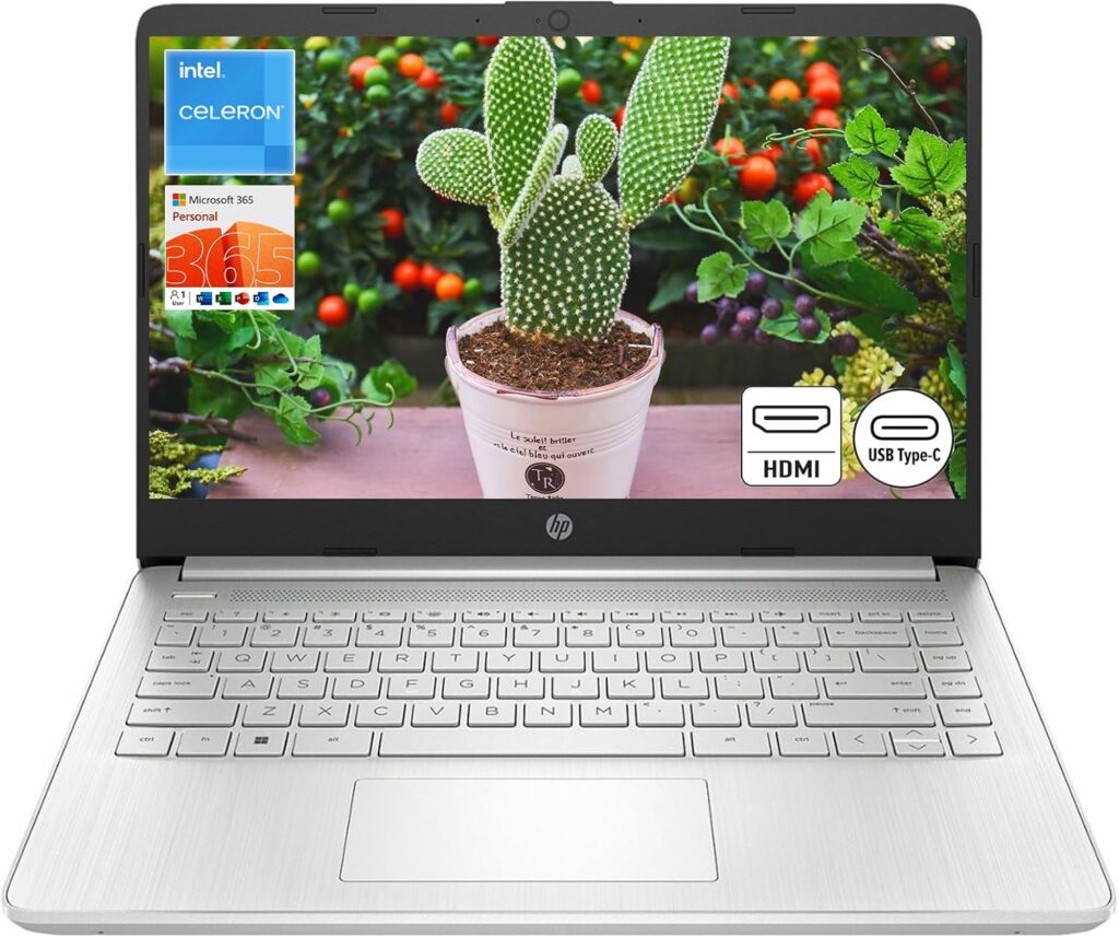 HP Stream 14″ HD Laptop | Intel Celeron N4120 Processor, Intel UHD Graphics 600, Microsoft Office 365, 4GB RAM | 128GB Storage, Fast Charge, HDMI, Up to 11 Hours Long Battery Life, Win 11 S