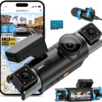 C4 PRO 4 Channel 360° Dash Camera for Cars, STARVIS 2 IMX675, 2.7K+1080P*2+2K, Front Rear Inside Dash Cam, 5G WiFi GPS, Voice Control, Optional CPL, IR Night Vision, 24/7 Parking Mode, with 128GB Card