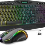 Redragon S101M-KS Gaming Keyboard and Mouse Wireless with Tri-Mode, RGB Keyboard and 4800 DPI Gaming Mouse, 10 Independent Multimedia Keys for Wins, PC, Computer, Wireless S101 Ideal for Gamer