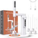 Electric Resin Mixer, Epoxy Resin Mixer with Electric Stand, 5-Speed Mode & Minimize Bubbles, Electric Stirrer Kit for Resin Molds, Silicone, Paint, Resin Tool, DIY Crafts, 4 Included Paddles