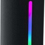 Bluetooth Speakers Wireless Loud Stereo Sound IPX7 Waterproof Outdoor Portable 25W Super Bass Speaker for Home Party Beach with 24H Playtime Colorful Lights BT5.3 TWS Pairing Birthday Gift Black