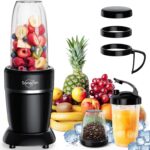 Sangcon 1000W Smoothie Blender for Kitchen, Blenders for Smoothies with (3) Cups (2) Spout Covers (1) Storage Cap (1) To-Go Cap, Portable Blender for Shakes, Ice Crushing, Frozen Drinks, Spices
