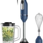Ninja Immersion Blender and Whisk, Hand Stick Blender, 4 Speeds, with SplatterShield and PanProtect, 4-Cup Blending Vessel, Dishwasher Safe, 5-ft Cord, Ergonomic, Deep Navy, CI201ND