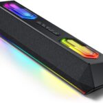 Deeyaple Computer Speakers, 40W Wireless Soundbar for Desktop PC with Bluetooth 5.3 & USB Audio, Software Custom EQ, Dynamic RGB Lighting, External Power Adapter Gaming Speakers, Laptop, Xbox (Black)