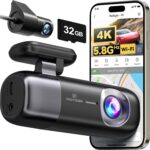 REDTIGER F9 Dash Cam 4K Front and Rear 1080P, WiFi GPS Car Camera with 32GB Card, Dual Dash Camera for Cars, Loop Recording, Night Vision, Parking Mode, Smart App Control, Support 256GB Max