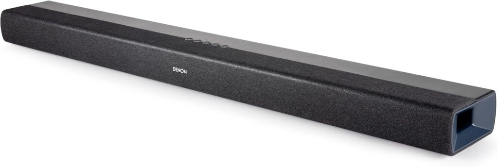 Denon DHT-S218 Sound Bar (Black), 2.1-Channel, 3D Audio with Dolby Atmos, 2 Built-in Subwoofers, Dual Midrange Drivers & Tweeters, 4K UHD HDMI with eARC, Dialog Enhancer, Multi-Pairing & Multi-Point