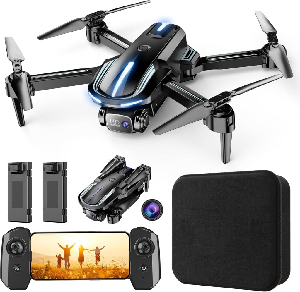 Drone with Camera 1080P HD FPV Foldable Mini Drone for Beginners Kids Adults, Drone with One Key Take Off/Landing, Gesture Selfie, Altitude Hold, 3D Flip, Easy to Fly, 2 Batteries, Toys for Boys Girls
