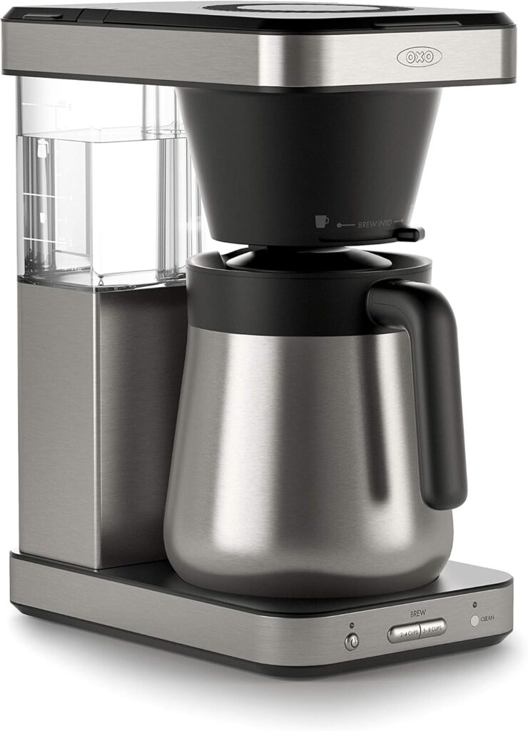 OXO Brew 8-Cup Coffee Maker – Single-Serve & Carafe, Thermal Stainless Steel, SCA Certified