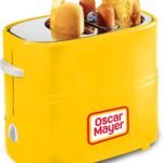 Oscar Mayer 2 Slot Hot Dog and Bun Toaster with Mini Tongs, Hot Dog Toaster Works with Chicken, Turkey, Veggie Links, Sausages and Brats, Yellow