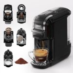 HiBREW H2B 5-in-1 Pods Coffee Maker, 19 Bar Espresso Machine for Pods, for Kcup*/Nes*/DG*/Espresso Powder, Makes iced coffee (Black), small size