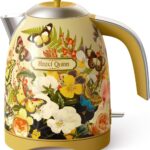 Hazel Quinn X Eduardo Recife Collaboration Electric Kettle – 1.7 Liters (57oz) Stainless Steel Water Kettle, BPA-Free Interior, 1200W Fast Boiling, Cordless, Automatic Shut Off – Floral Printed