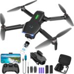 Drone with Camera, 1080P FPV Foldable Drone with Brushless Motor, One Key Take Off/Land, Altitude Hold, 360° Flip, Gravity Control, 2 Batteries, 3 Speeds Mini Drones for Kids Beginners
