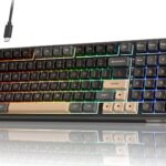 RK ROYAL KLUDGE R98 Pro Wired Mechanical Keyboard, 96% Creamy Gaming Keyboard RGB Backlit with Number Pad and Volume Knob, Gasket Mount, MDA Profile PBT Keycaps, Hot Swappable Pre-lubed Linear Switch