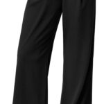 Ewedoos Wide Leg Pants Woman Stretchy Work Dress Pants Women Pull on Business Casual Slacks Trousers Fall Outfits 26″/28″