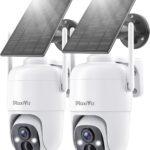 Wireless Solar Security Camera Outdoor, Home Security Cameras with Solar Panel 360° Live View, 2K Color Night Vision, AI Motion Detection, IP66 Weatherproof, Local/Cloud Storage (2 Packs)