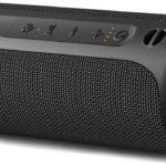 Wireless Portable Speaker,IPX7 Waterproof Bluetooth Speaker, 25W Loud Stereo Sound, Bassboom Technology, TWS Pairing, Built-in Mic, 16H Playtime with Lights for Home Outdoor – Black
