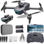 Foldable 4K Drone with Dual Electrically Adjustable Cameras, Brushless RC Quadcopter for Beginners with Altitude Hold, Obstacle Avoidance, One-Key Takeoff/Landing, Carrying Case, Headless Mode