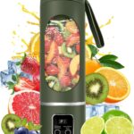 Portable Blender Personal Electric USB,500ML Portable juicer Shakes and Smoothies Blender,Small Blenders,Mixing,Compact、Convenient and Versatile (Green)