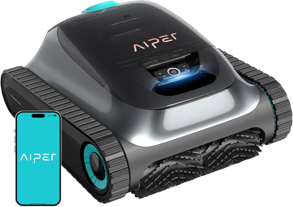 (2025 Upgrade) Aiper Scuba S1 Robotic Pool Cleaner, Wall & Waterline Cleaning, Double Filtration, Extended 180-Min Battery Life, Smart Navigation, App Support, OTA Upgrade