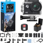 AKASO EK7000 4K30fps Action Camera – 131ft Waterproof Camera with EIS 4X Zoom Remote Control Ultra HD 20MP Underwater Camera with Accessories Kit