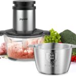 JOYAMI Electric Food Processor with 2 Bowls, Food Chopper Vegetable Meat Grinder, Stainless Steel Blades, 2 Speed