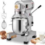 VEVOR Commercial Food Mixer 20Qt, Commercial Mixer with 3 Adjustable Speeds, 1100W Dough Mixer,Commercial Stand Mixer with Stainless Steel Bowl