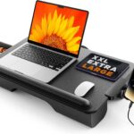 SAIJI Laptop Lap Desk, Portable Laptop Desk for Bed – Fits Up to 17″ Laptops & MacBook,Lightweight Lap Tray Table with Storage Drawer, Lap Desk with Cushion, Lap Stand for Bed & Couch