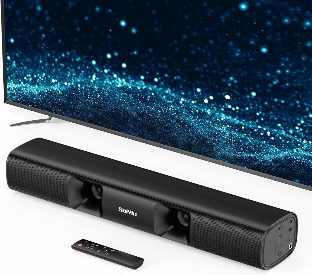 Sound Bar for Smart TV – 50W Powerful TV Sound Bar with Crystal Clear Dialogue & Enhanced Bass | 17-Inch Compact Soundbar for TV with Bluetooth 5.3, Optical & AUX, perfect for Smart TVs, PC, Projector