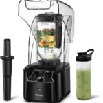 CRANDDI Commercial Quiet Blender, 2200 Watt Professional Countertop Blender with BPA-FREE 80oz Pitcher, Built-in Pulse & 15-speeds Control, Smoothie Blender for Commercial and Home, K90 Black