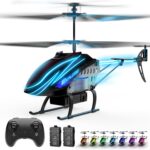 RC Helicopter, Remote Control Helicopter for Kids with 30Mins Flight(2 Batteries), 7+1 LED Light Modes, Altitude Hold, RC Toys for Boys Girls
