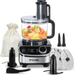 FIMEI 12-Cup Food Processor and Vegetable Chopper, 600W Electric Food Chopper for Slicing, Shredding, Chopping, Pureeing, Dough, Baby Food Maker, Large Feed Chute, Dishwasher Safe Bowl