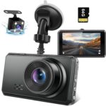 2K Dual Dash Camera for Cars, Free 64G SD Card, FHD 2K+1080P Dash Cam Front and Rear, 3.2” IPS Screen, 176° Wide Angle Dashcam, 24H Parking Monitor, G-Sensor, Loop Recording, Night Vision, WDR