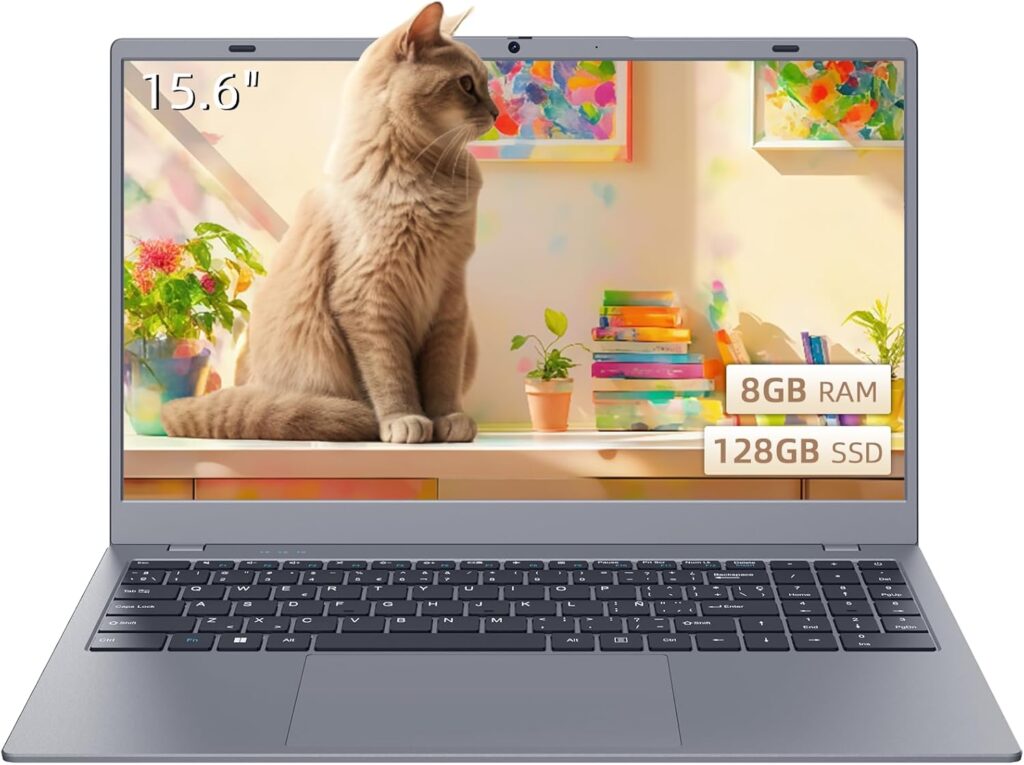 Laptop,15.6” Laptop Computer,8GB RAM LPDDR4 128GB SSD(Expandable to 1TB), AMD Athlon Processor Up to 2.6 GHz,WiFi 5,BT 5.0, Webcam, Poratable Student and Business Laptops