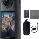 Insta360 X5 – Waterproof 8K 360 Video 72MP Photo Action Helmet Camera with 1/1.28″ Sensor, Wide-Angle Low Light Performance User Replaceable Lenses for Sports Travel Outdoor Creator Content